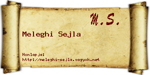 Meleghi Sejla névjegykártya